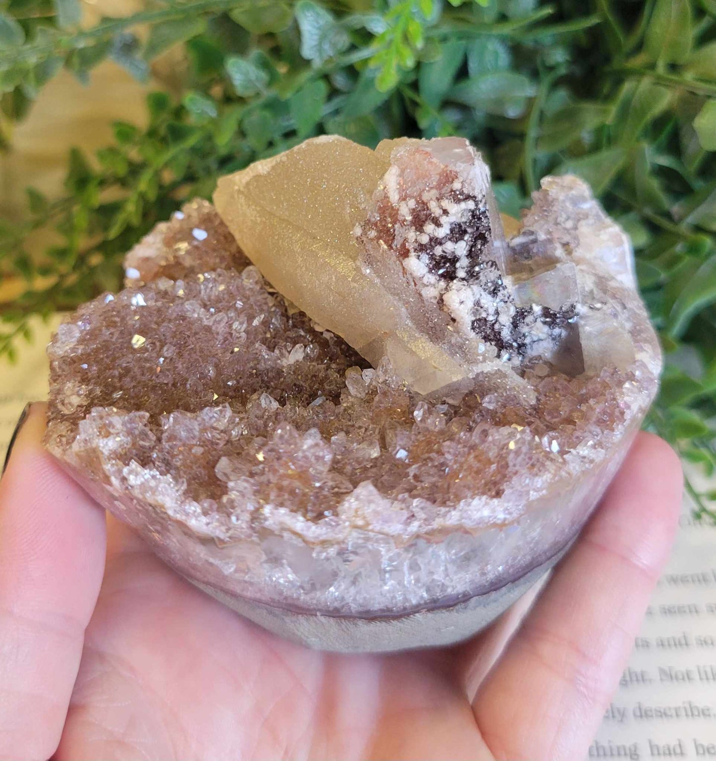 Muave Pink Sugar Druzy Calcite Cupcake Amethyst Freeform