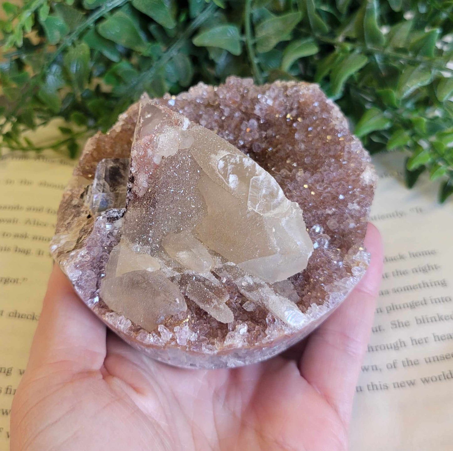 Muave Pink Sugar Druzy Calcite Cupcake Amethyst Freeform