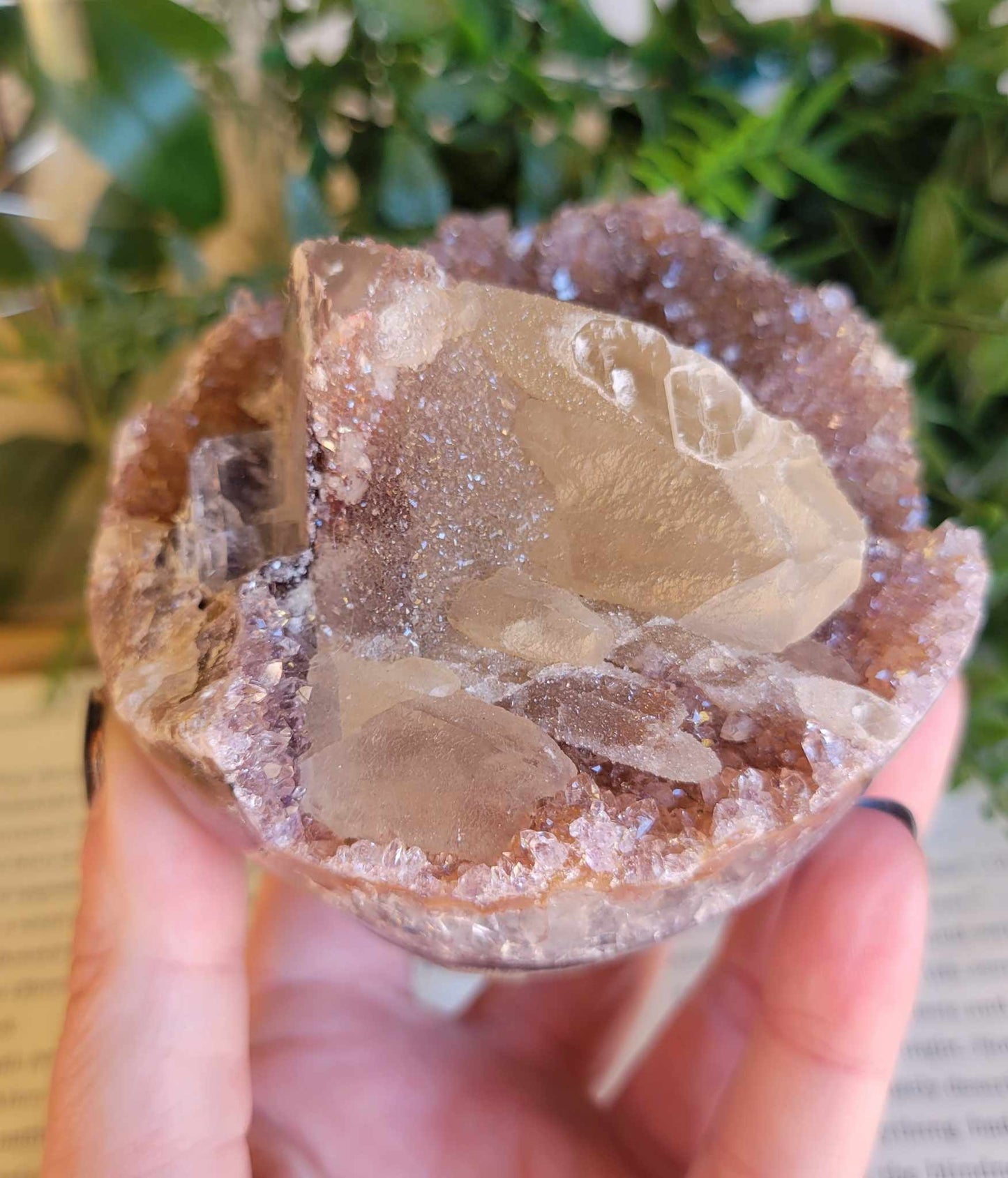 Muave Pink Sugar Druzy Calcite Cupcake Amethyst Freeform