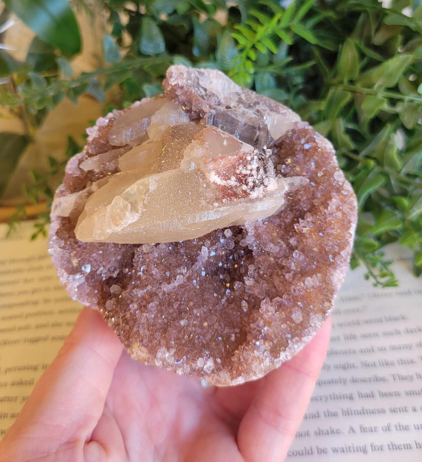 Muave Pink Sugar Druzy Calcite Cupcake Amethyst Freeform