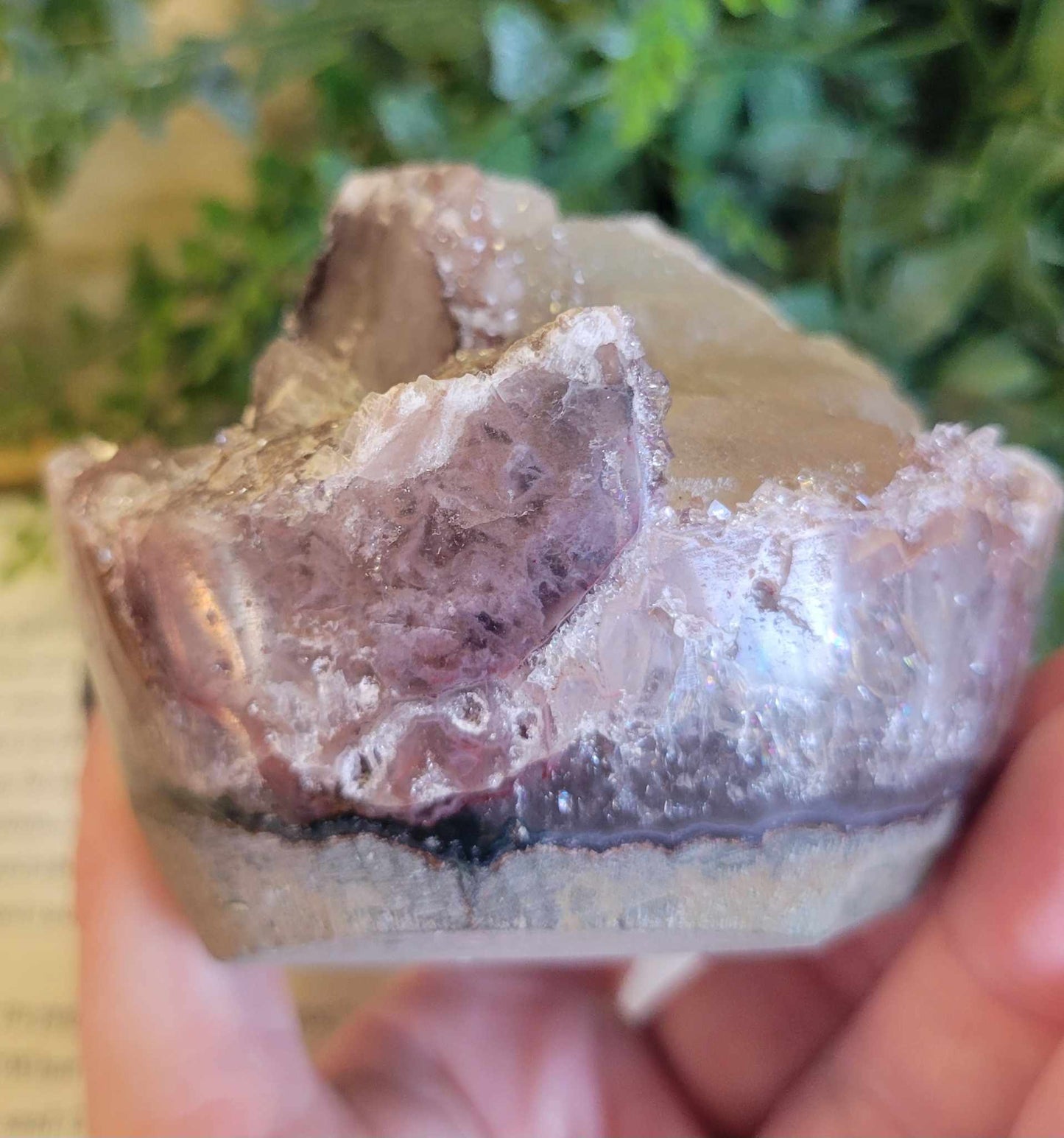 Muave Pink Sugar Druzy Calcite Cupcake Amethyst Freeform