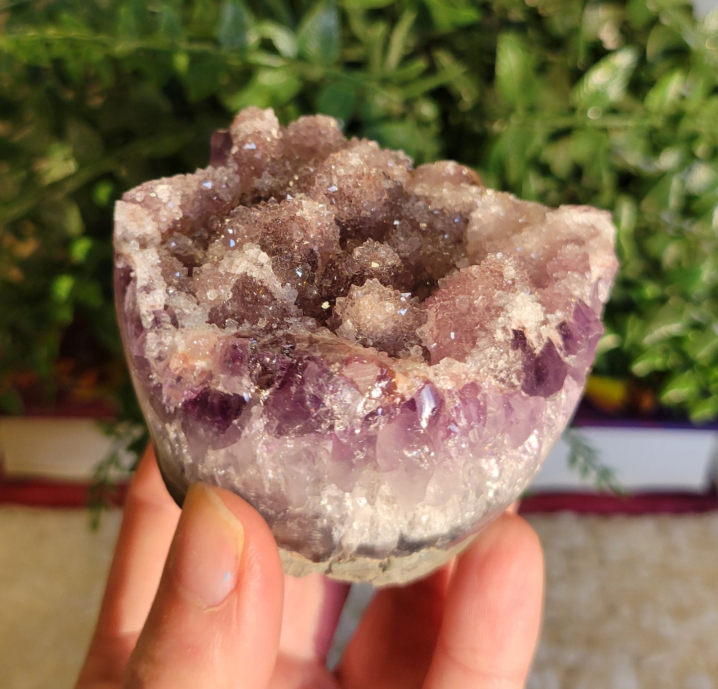 Light purple Sugar Druzy Amethyst Cut base