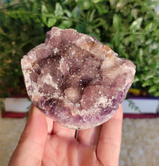 Light purple Sugar Druzy Amethyst Cut base