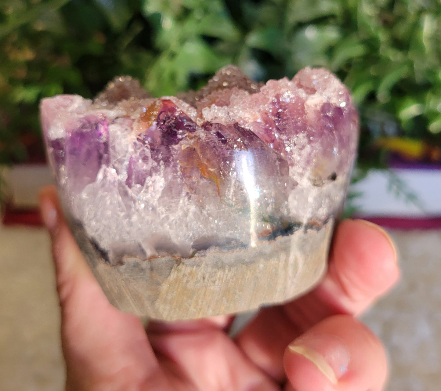 Light purple Sugar Druzy Amethyst Cut base