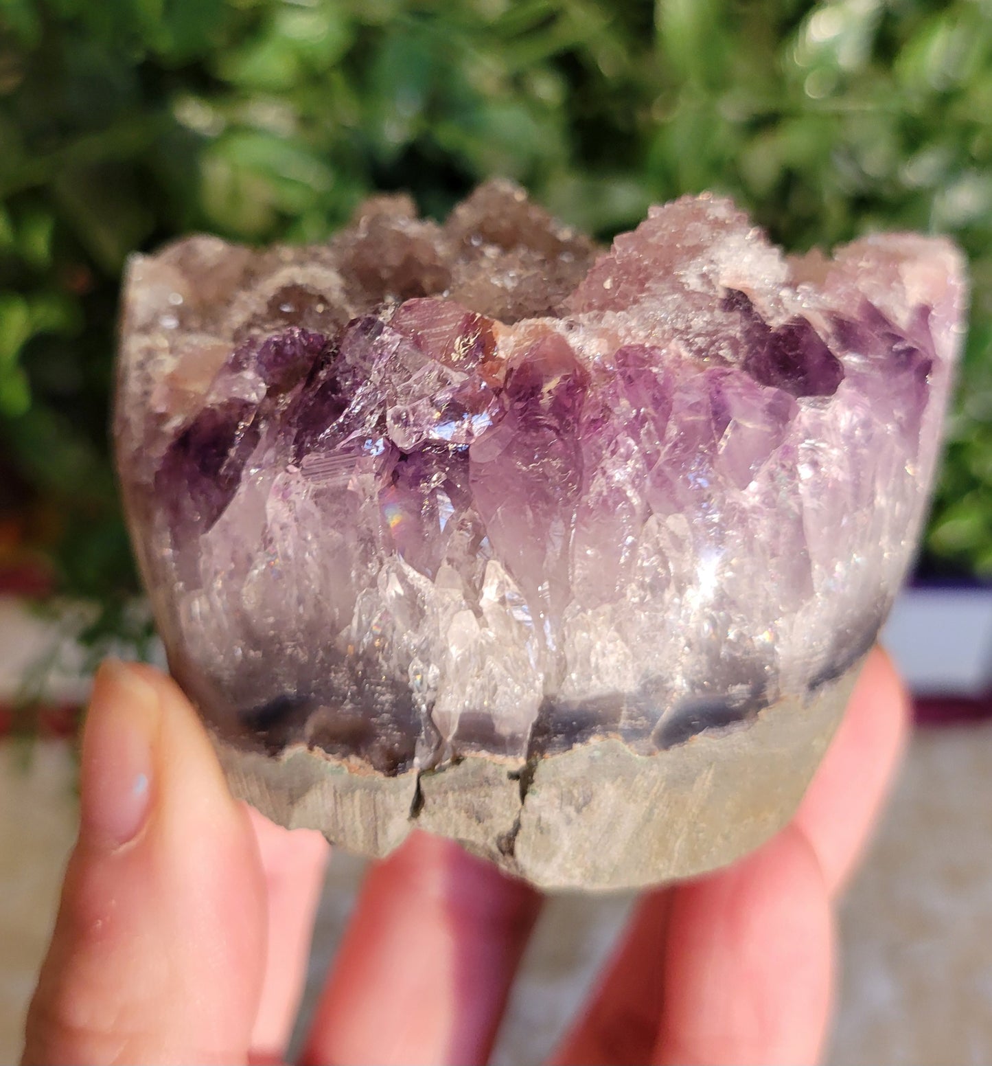 Light purple Sugar Druzy Amethyst Cut base