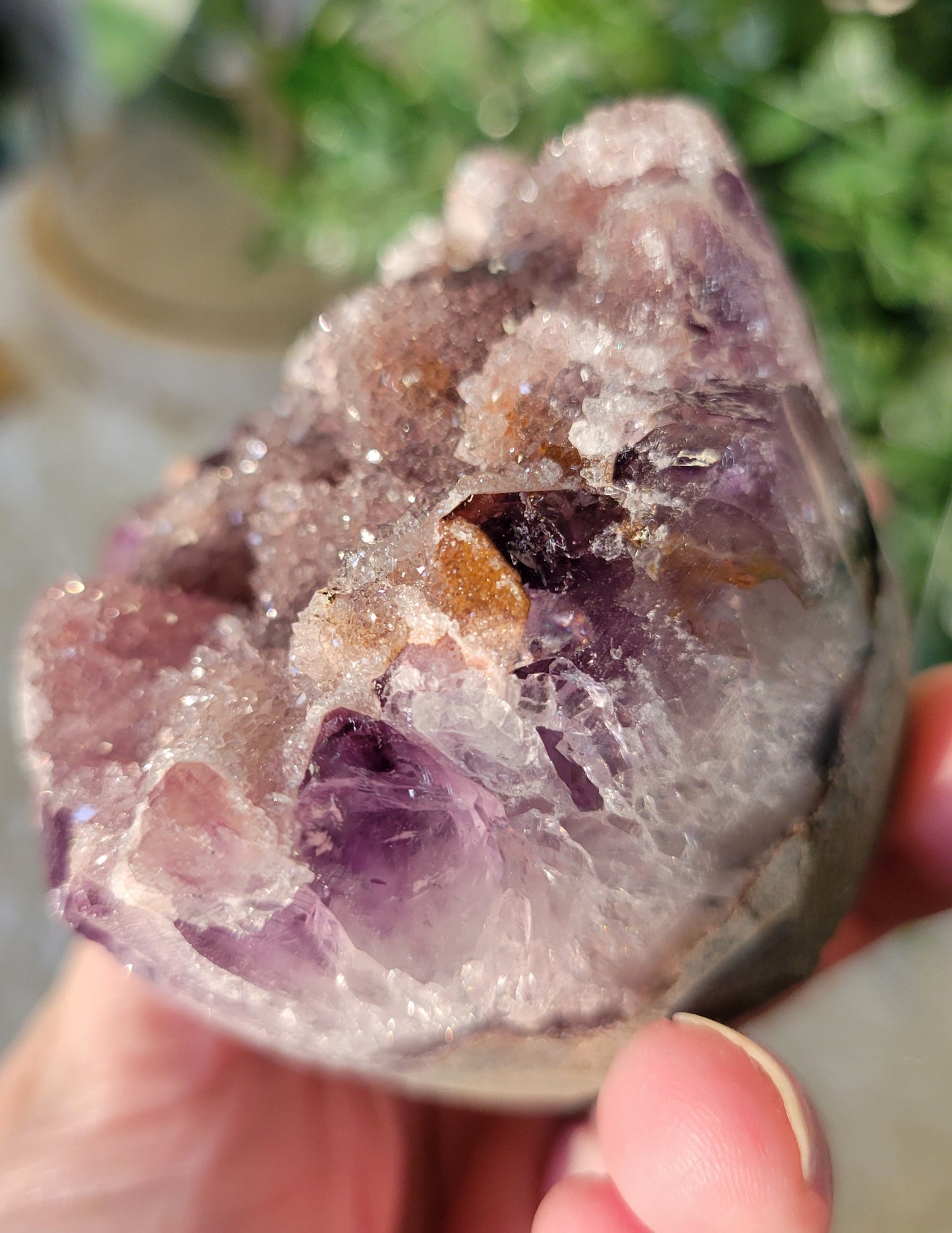 Light purple Sugar Druzy Amethyst Cut base