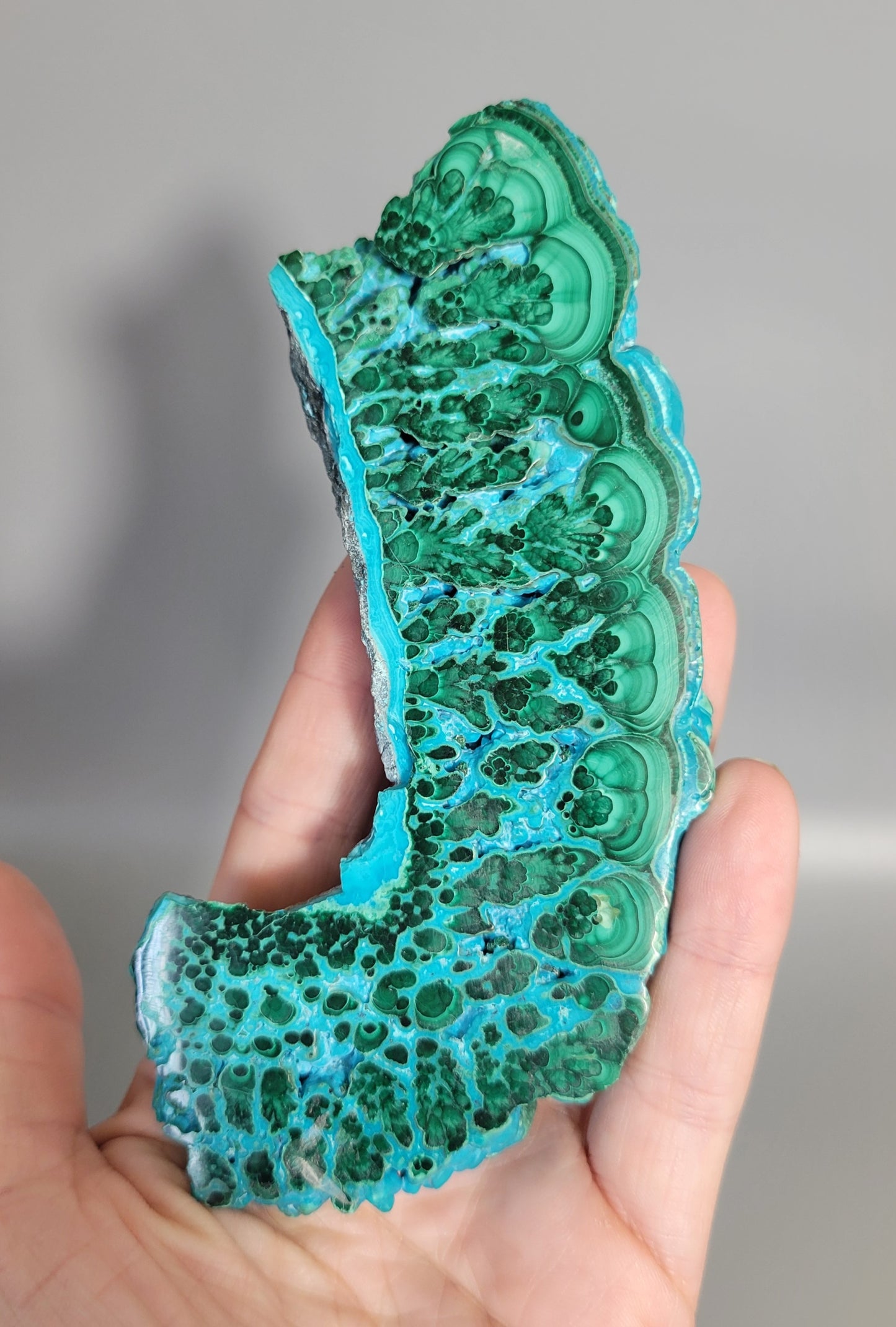 Vibrant malachite chrysocolla slab