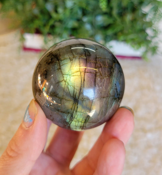 49mm Rainbow flash labordorite sphere