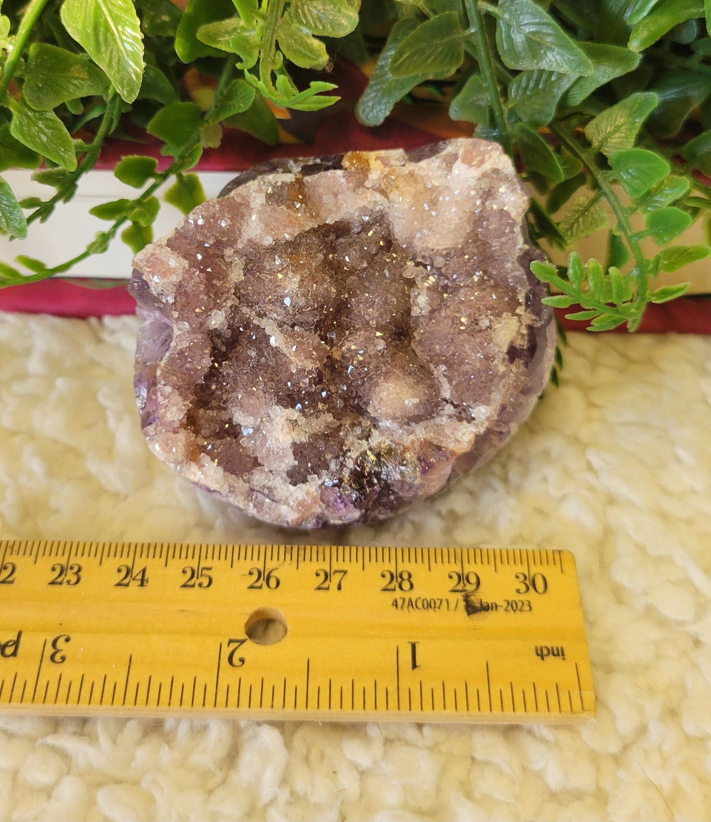 Light purple Sugar Druzy Amethyst Cut base